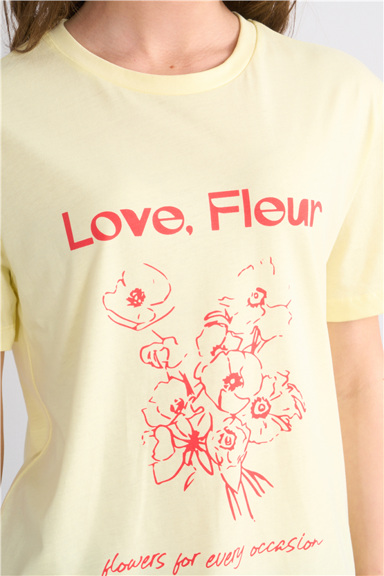 C.K Y26 8944 Fithit Byn B.Yk Regular Baskılı T-shirt U.Sarı