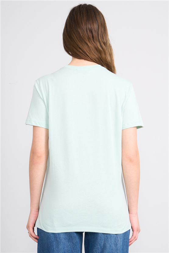 C.K Y26 8952 Fithit Byn B.Yk Regular Nakışlı T-shirt Cagla