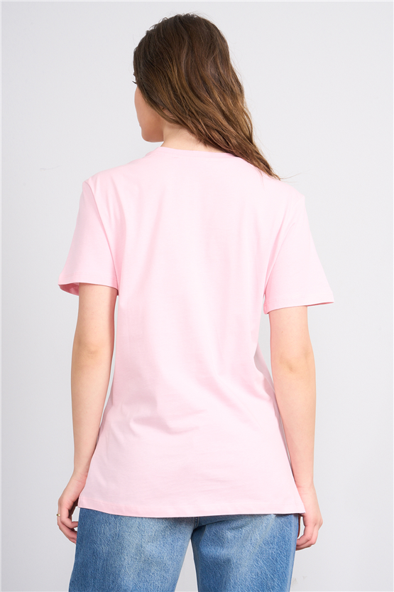 C.K Y26 8956 Fithit Byn B.Yk Regular Nakışlı T-shirt A.Pembe