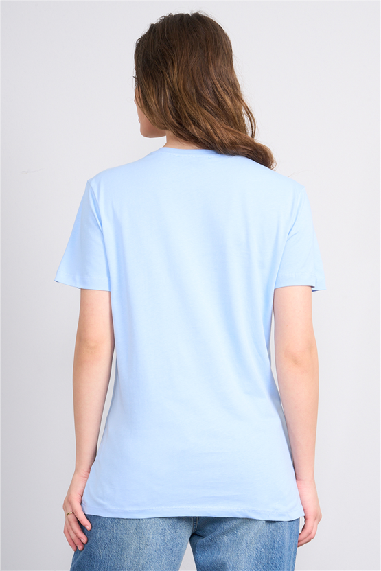 C.K Y26 8957 Fithit Byn B.Yk Regular Nakışlı T-shirt Bebe Mavi