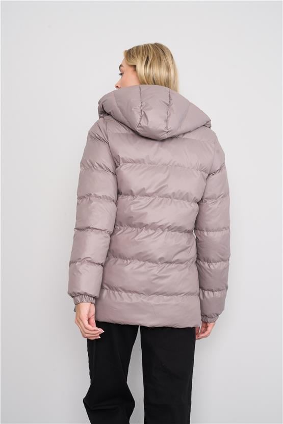 Çetinkaya Fithit 9023 Kadın Kapüşonlu Şişme Mont Gri