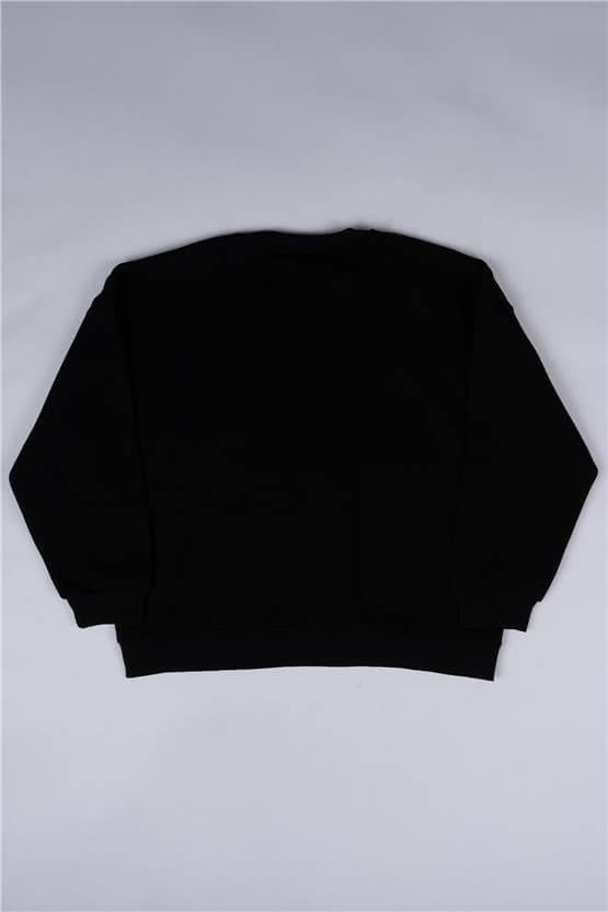 Çetinkaya Fithit Plus 805 Kadın Basic 3 İplik Şardonlu Sweatshirt Siyah