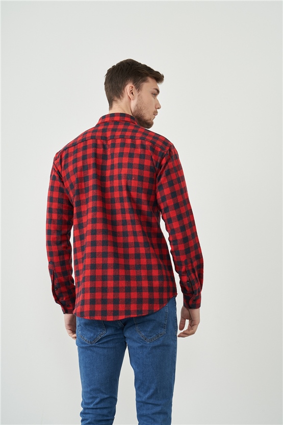 Çetinkaya Mentality 1943 Regular Kalıp Kırmızı Oduncu Gömlek