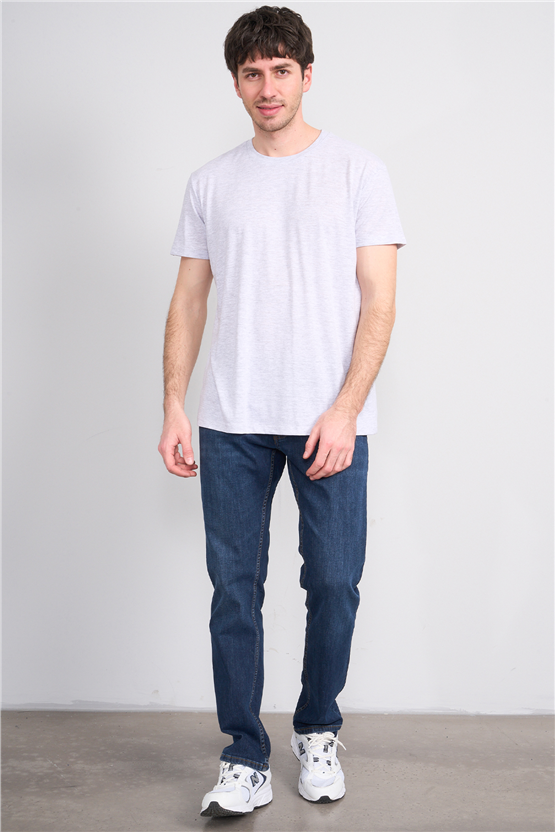 Çetinkaya Mentality 2772 Bisiklet Yaka Slimfit Basic T-shirt Karmelanj