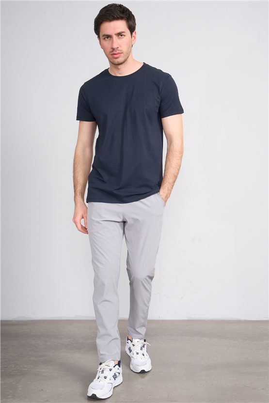 Çetinkaya Mentality 2772 Bisiklet Yaka Slimfit Basic T-shirt Lacivert