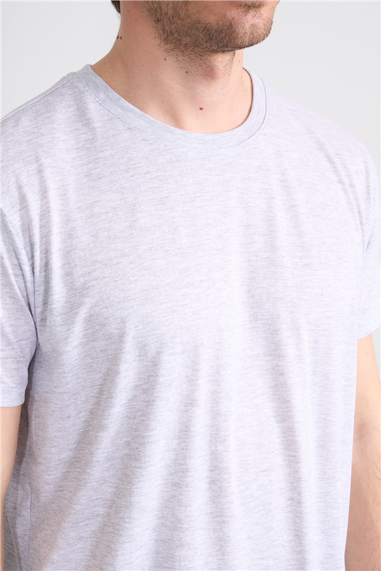 Çetinkaya Mentality 2772 Bisiklet Yaka Slimfit Basic T-shirt Karmelanj