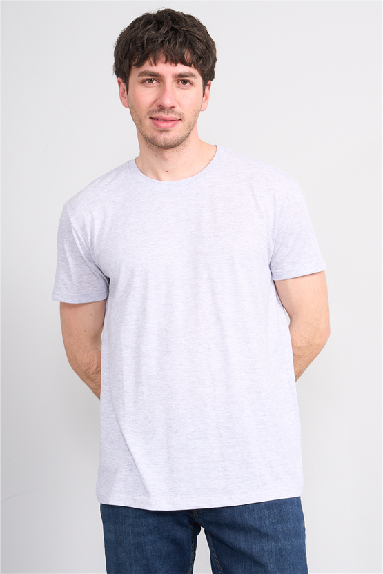 Çetinkaya Mentality 2772 Bisiklet Yaka Slimfit Basic T-shirt Karmelanj