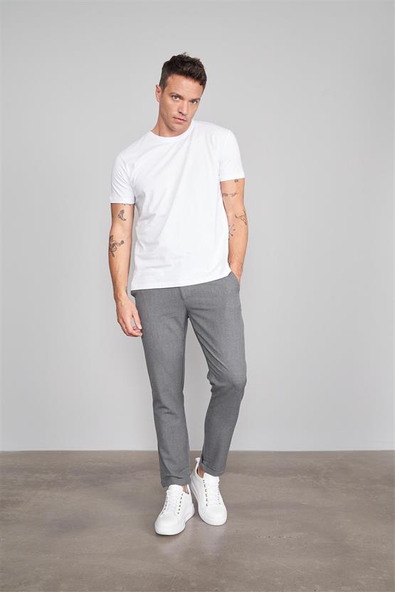 Çetinkaya Mentality 2772 Bisiklet Yaka Basic T-Shirt Beyaz