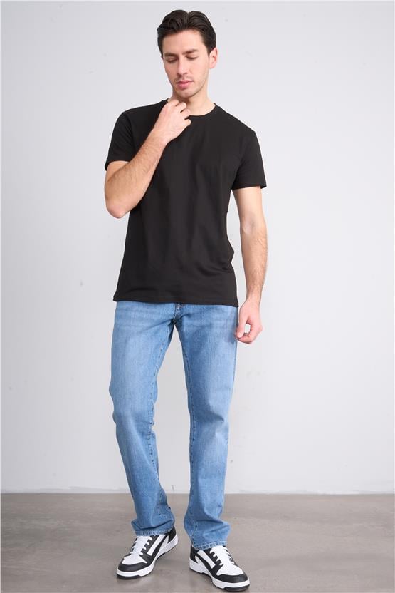 Çetinkaya Mentality 2772 Bisiklet Yaka Basic Siyah T-Shirt