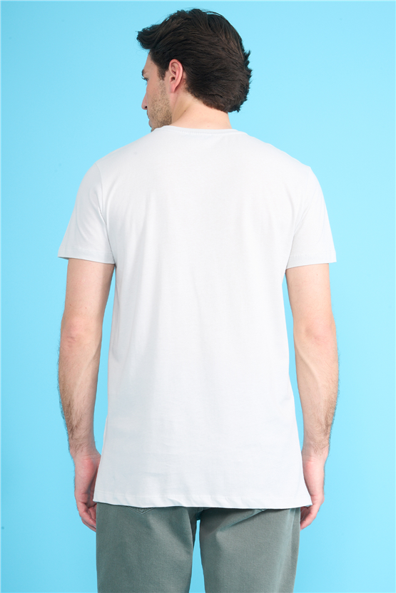 Çetinkaya Mentality 2772 V Yaka Slimfit Basic T-shirt Taş