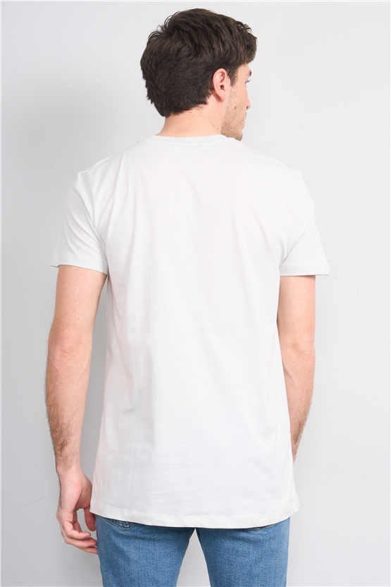 Çetinkaya Mentality 2772 V Yaka Slimfit Basic T-shirt Taş
