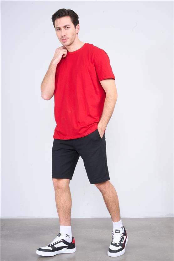 Çetinkaya Mentality 2772B Bisiklet Yaka Süprem Slim Fit Kırmızı T-shirt