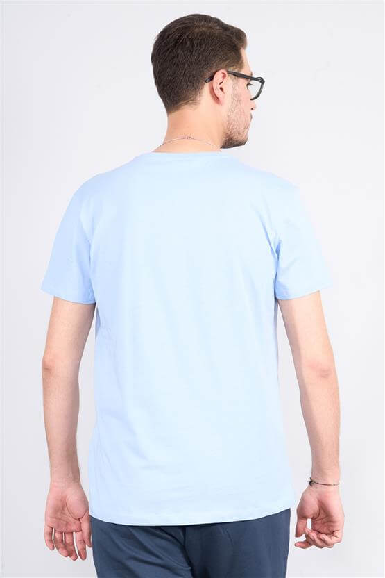 Çetinkaya Mentality 2772B Bisiklet Yaka Basic T-Shirt Nane Mavisi