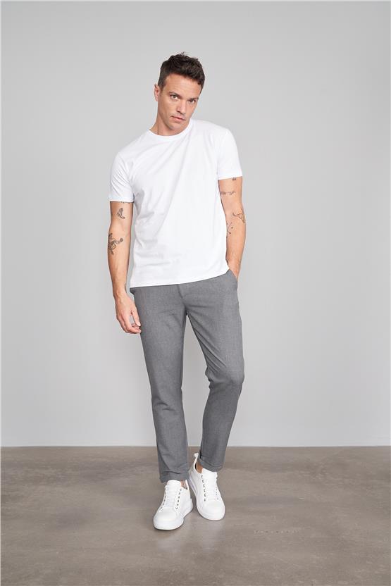 Çetinkaya Mentality 2772B Bisiklet Yaka Beyaz T-Shirt