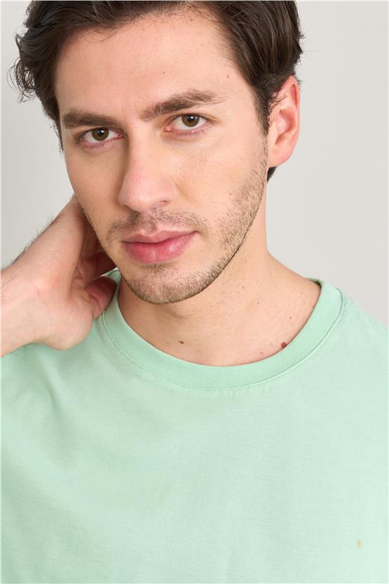 Çetinkaya Mentality 2772B Bisiklet Yaka Basic T-Shirt Mint