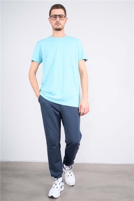 Çetinkaya Mentality 2772B -S Bisiklet Yaka Basic T-Shirt Turkuaz