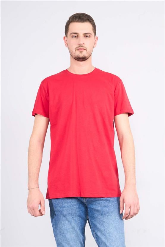 Çetinkaya Mentality 2772B -S Bisiklet Yaka Basic T-Shirt Kırmızı