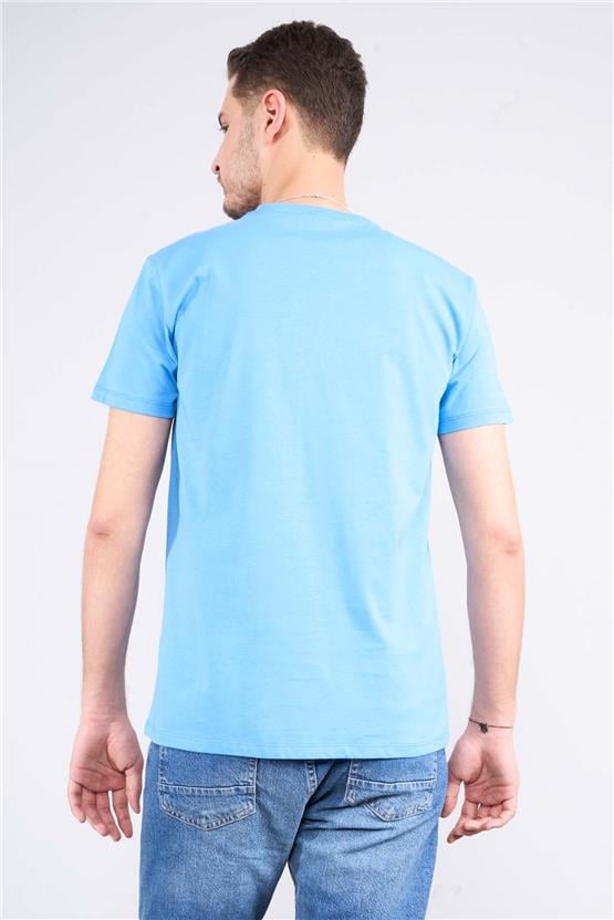 Çetinkaya Mentality 2772V -I V Yaka Basic T-Shirt Koyu Mavi