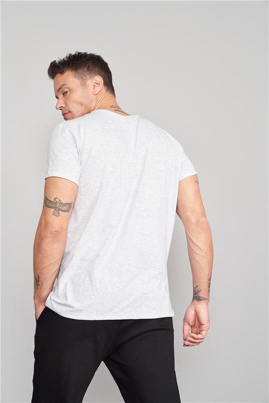 Çetinkaya Mentality 2772V V Yaka Kar Melanj T-Shirt