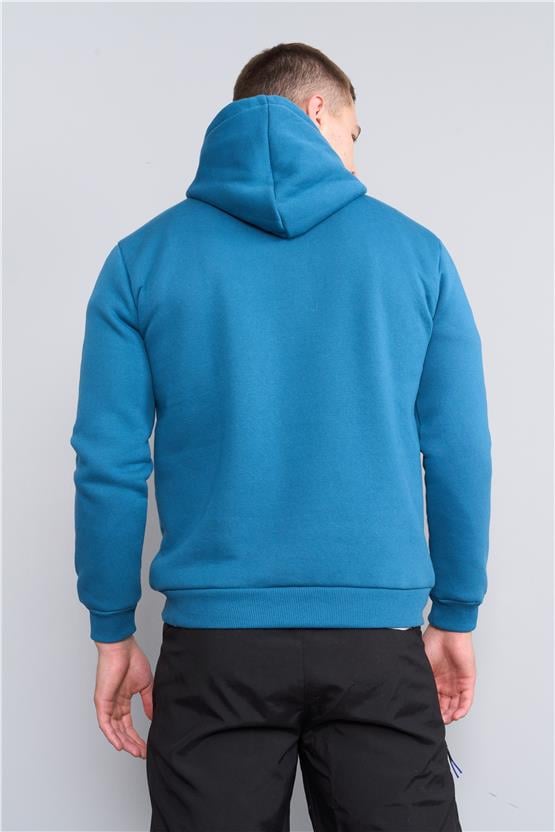 Çetinkaya Mentality 3035 3 İp Kapşonlu Petrol Sweatshirt