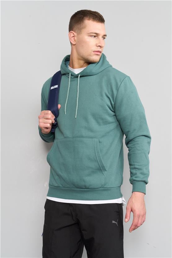 Çetinkaya Mentality 3035 3 İp Kapşonlu Mavi Yeşil Sweatshirt