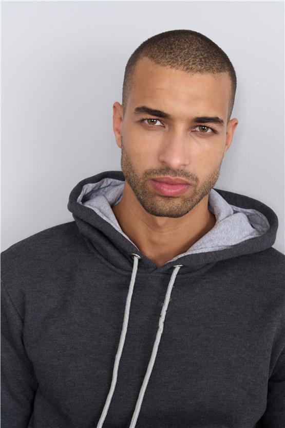 Çetinkaya Mentality 3035 Antrasit Melanj Kapüşonlu Sweatshirt