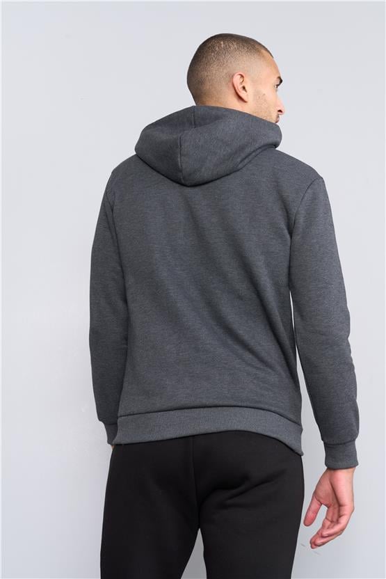 Çetinkaya Mentality 3035 Antrasit Melanj Kapüşonlu Sweatshirt