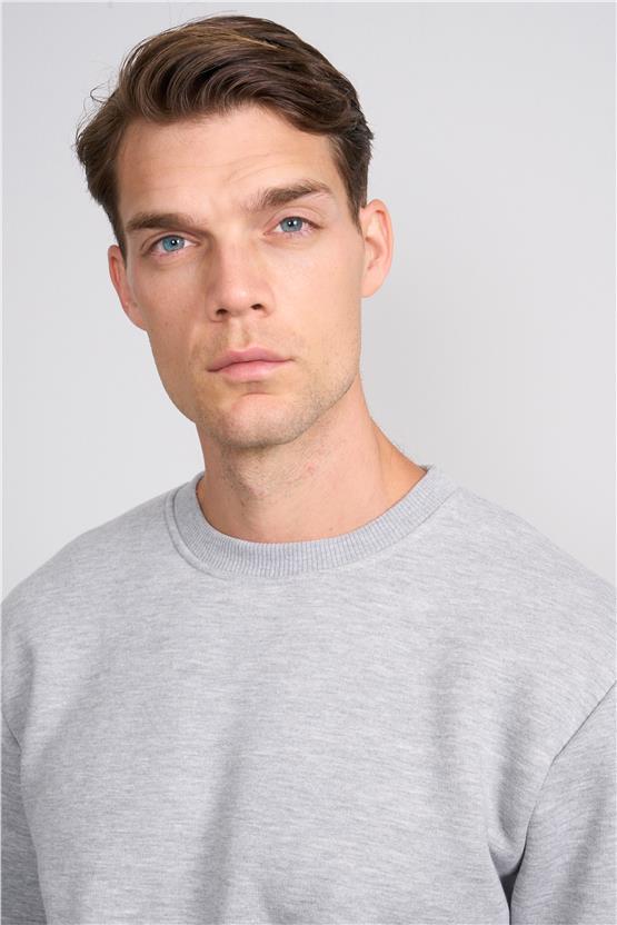 Çetinkaya Mentality 3036 3 İp Bisiklet Yaka Grimelanj Sweatshirt