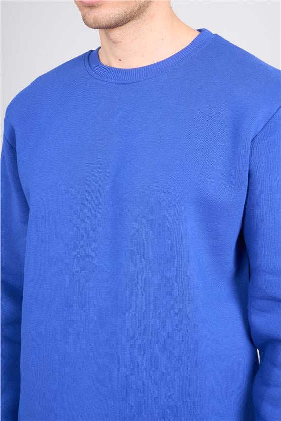 Çetinkaya Mentality 3036 3 İp Bisiklet Yaka Saks Sweatshirt