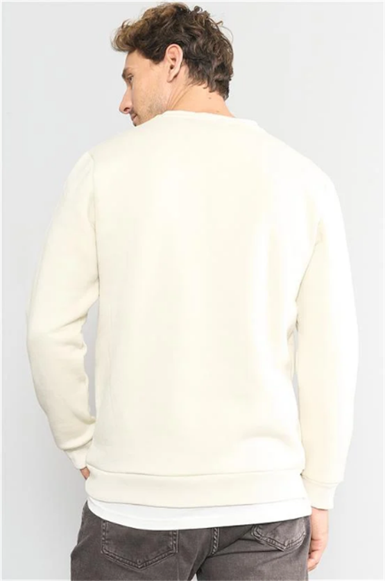 Çetinkaya Mentality 3036 3 İp Bisiklet Yaka Taş Sweatshirt