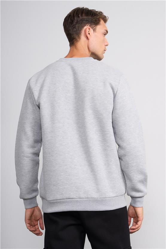 Çetinkaya Mentality 3036 3 İp Bisiklet Yaka Grimelanj Sweatshirt