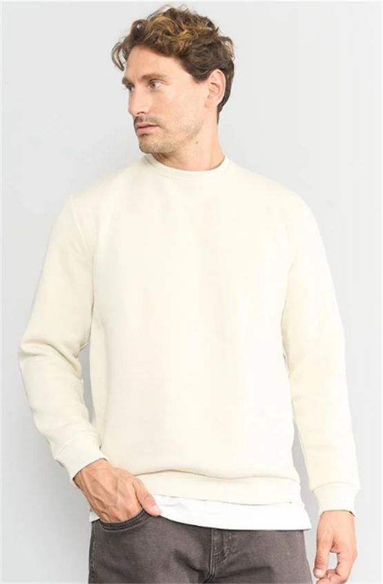 Çetinkaya Mentality 3036 3 İp Bisiklet Yaka Taş Sweatshirt