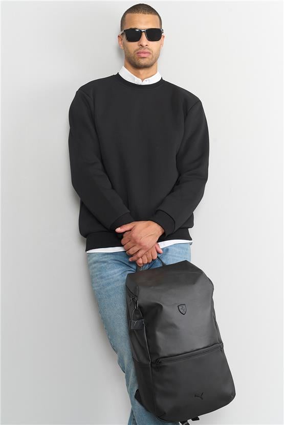 Çetinkaya Mentality 3036 Bisiklet Yaka Siyah Sweatshirt