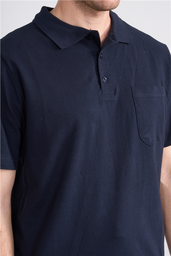 Çetinkaya Mentality 3140 Polo Yaka Regular Cepli Pike T-shirt Lacivert
