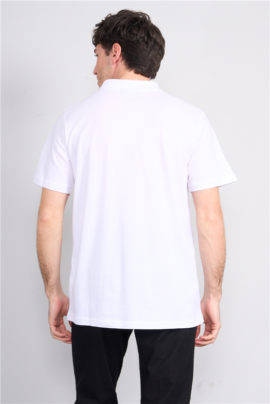 Çetinkaya Mentality 3140 Polo Yaka Regular Cepli Pike T-shirt Beyaz