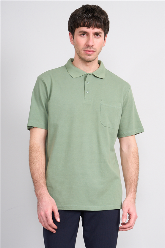 Çetinkaya Mentality 3140 Polo Yaka Regular Cepli Pike T-shirt Haki