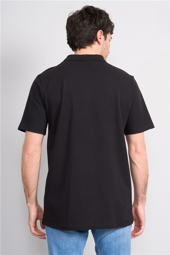 Çetinkaya Mentality 3140 Polo Yaka Regular Cepli Pike T-shirt Siyah
