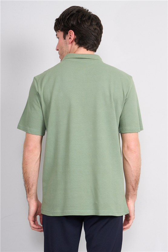 Çetinkaya Mentality 3140 Polo Yaka Regular Cepli Pike T-shirt Haki