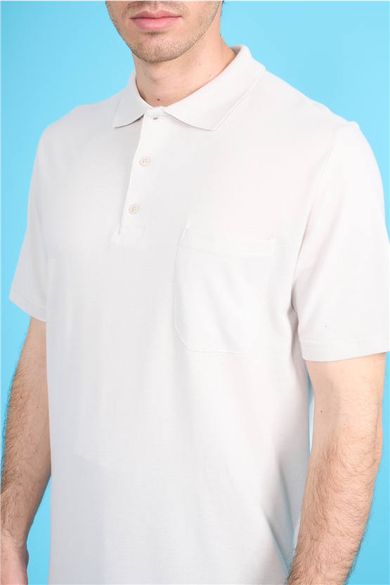 Çetinkaya Mentality 3140 Polo Yaka Regular Cepli Pike T-shirt Taş