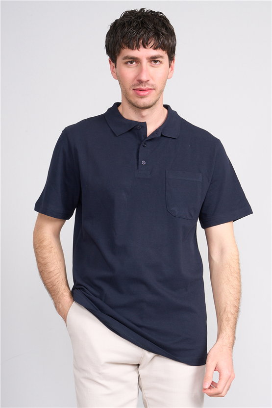 Çetinkaya Mentality 3140 Polo Yaka Regular Cepli Pike T-shirt Lacivert