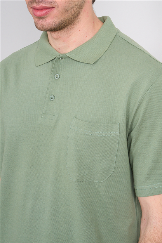 Çetinkaya Mentality 3140 Polo Yaka Regular Cepli Pike T-shirt Haki