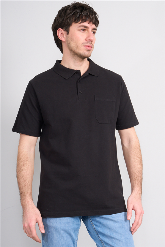 Çetinkaya Mentality 3140 Polo Yaka Regular Cepli Pike T-shirt Siyah