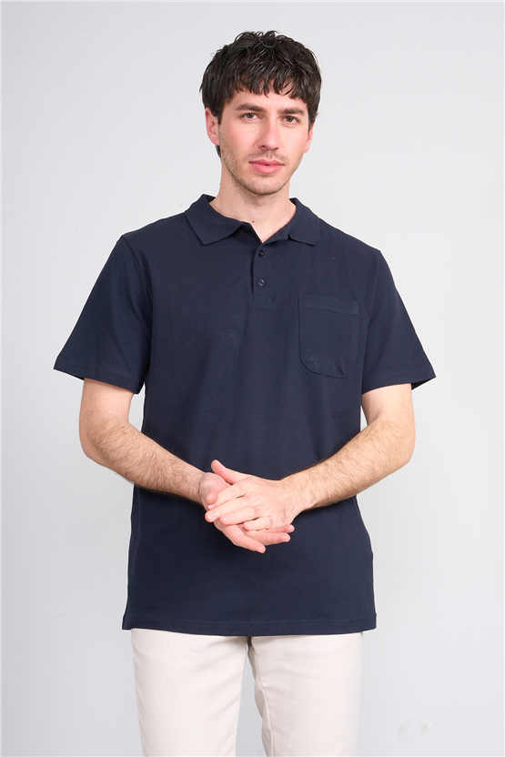 Çetinkaya Mentality 3140 Polo Yaka Regular Cepli Pike T-shirt Lacivert