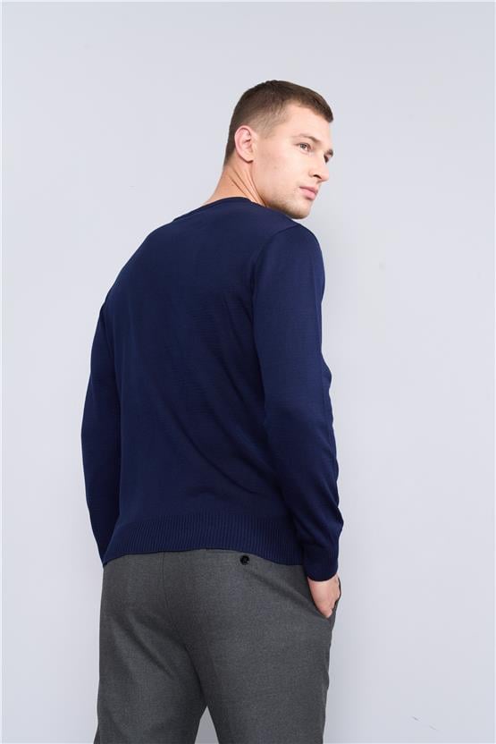 Çetinkaya Mentality 3175 Bisiklet Yaka Lacivert Triko