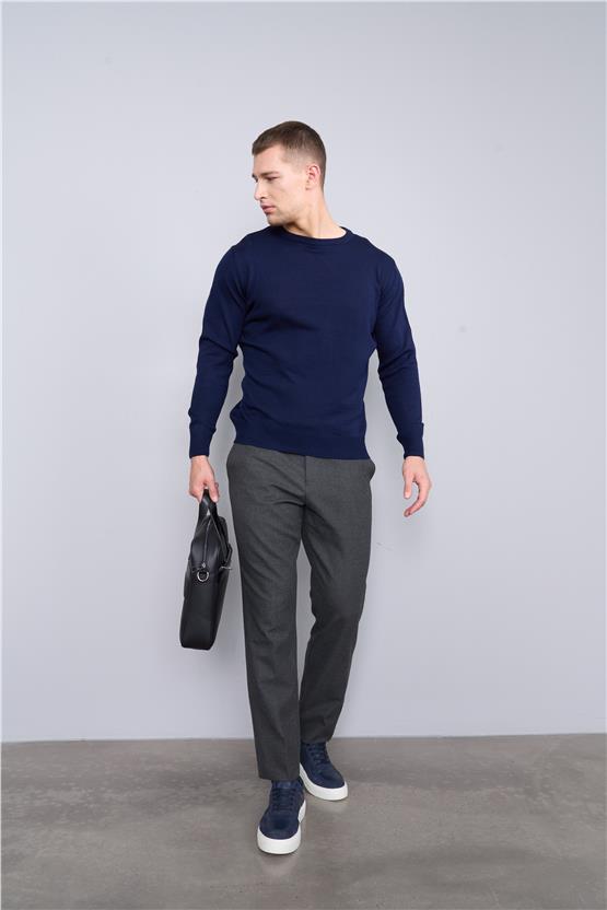 Çetinkaya Mentality 3175 Bisiklet Yaka Lacivert Triko