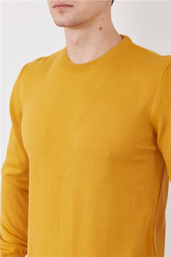 Çetinkaya Mentality 3175 Bisiklete Yaka Hardal Triko