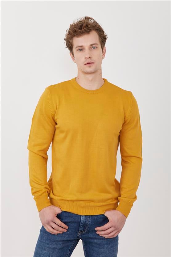 Çetinkaya Mentality 3175 Bisiklete Yaka Hardal Triko