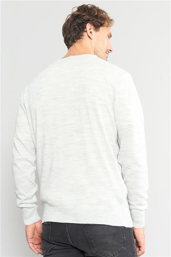 Çetinkaya Mentality 3175 Erkek Bisiklet Yaka Triko Basic Gri