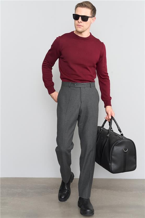 Çetinkaya Mentality 3175 Erkek Bisiklet Yaka Triko Basic Bordo