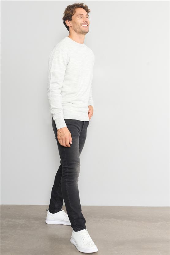 Çetinkaya Mentality 3175 Erkek Bisiklet Yaka Triko Basic Gri